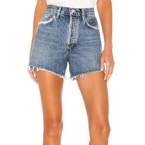 Agolde Reese Hi Rise Cut Off Short in Precision